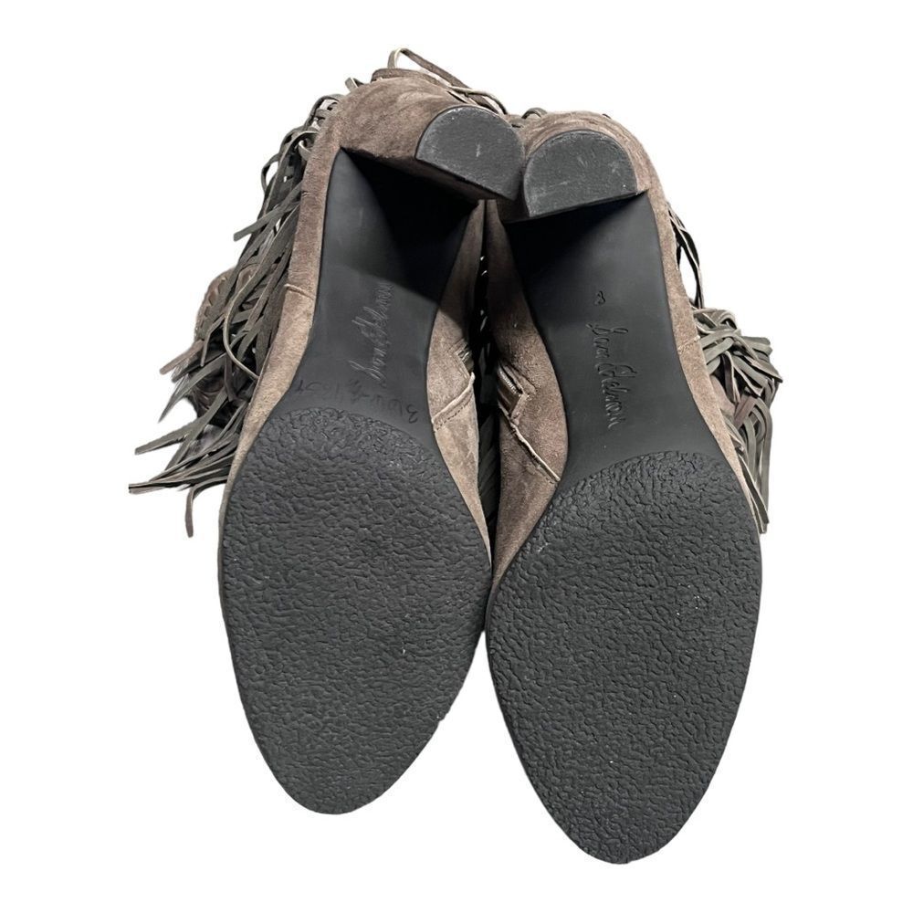 Women’s SAM EDELMAN Kaleb Taupe HEELED FRINGE Bootie Size 8 - Picture 8 of 9